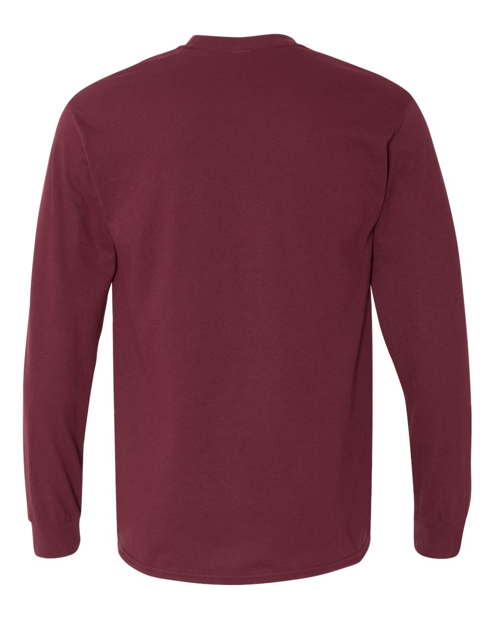Heavy Cotton Long Sleeve — Maroon — back garment preview