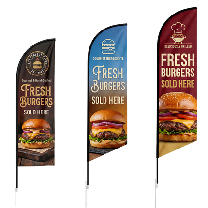 Feather Angled Flags with Pole