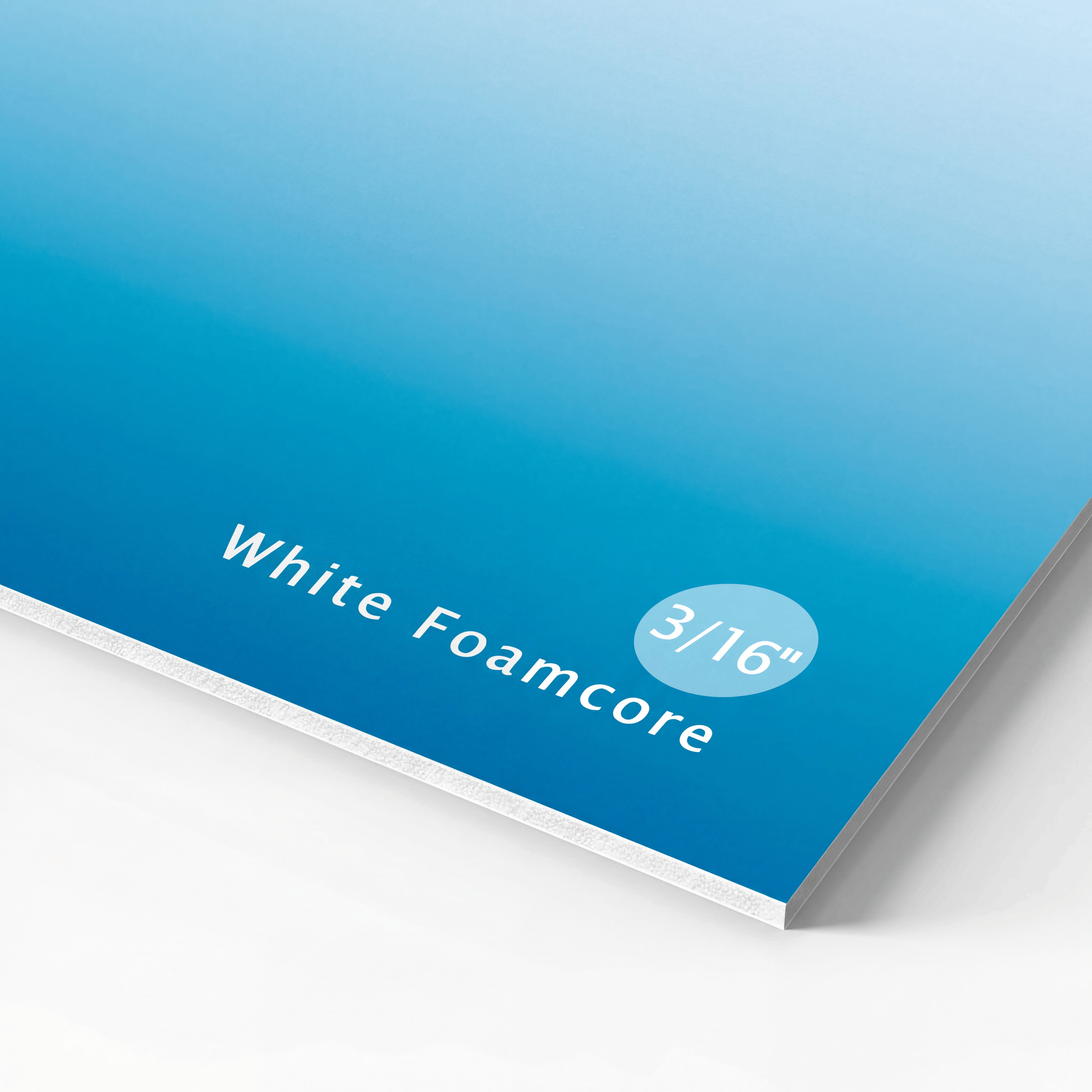 Custom foam board by Varaprint, featuring a lightweight, rigid white foam core suitable for displays and signage.