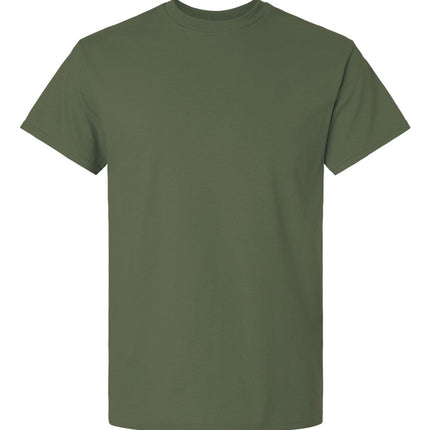 White Gildan 2000 Unisex Ultra Cotton T-Shirt displayed flat, showcasing the classic crew neck and short sleeves.