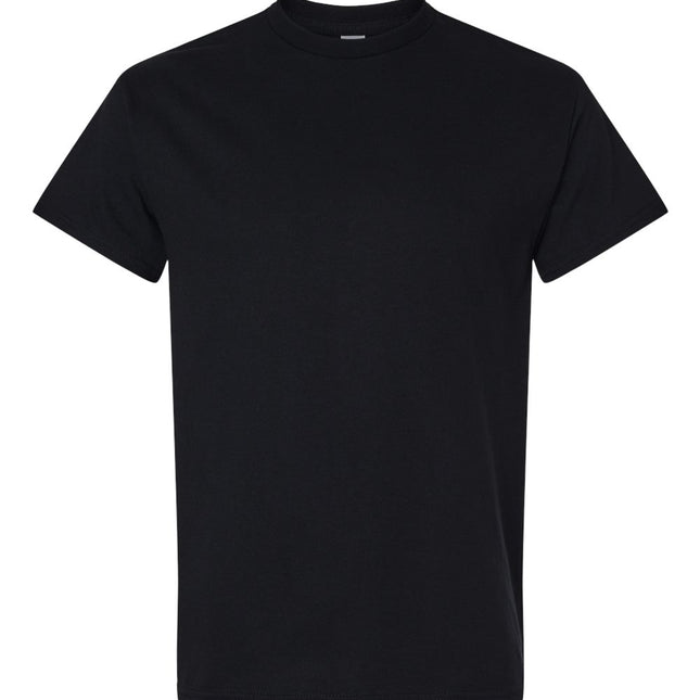 White Gildan 5000 unisex heavy cotton T-shirt, front view, showcasing classic crew neck and short sleeves.
