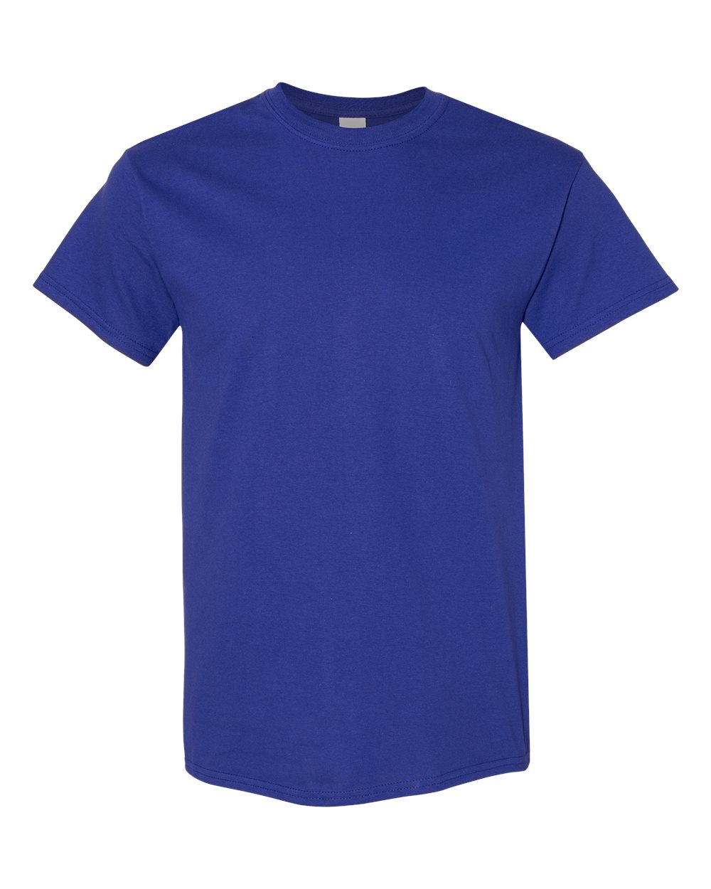 White Gildan 5000 unisex Heavy Cotton T-shirt, front view showing classic crew neckline and soft fabric texture.
