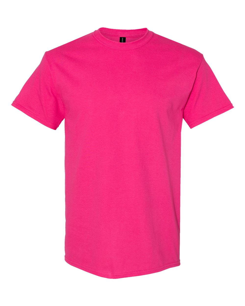 White Gildan 5000 unisex Heavy Cotton T-Shirt, front view showing classic crew neck and comfortable fit.