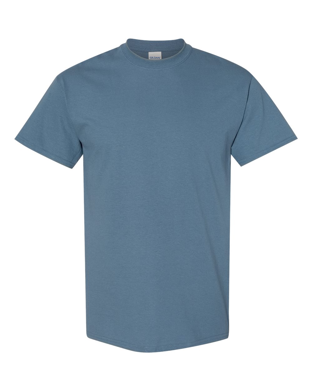 White Gildan 5000 Unisex Heavy Cotton T-Shirt shown, classic crew neck style, soft and durable cotton fabric.
