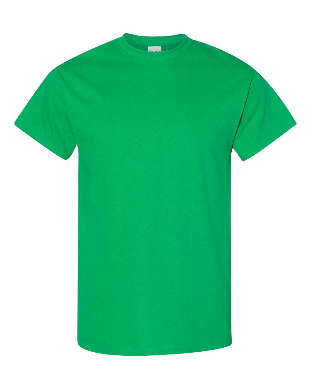 White Gildan 5000 Unisex Heavy Cotton T-Shirt displayed flat with short sleeves and crew neck.