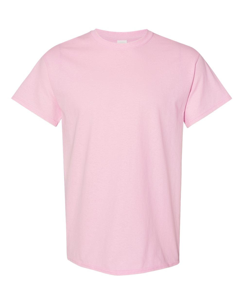 White Gildan 5000 Unisex Heavy Cotton T-Shirt, front view showing classic crew neckline and soft fabric texture.
