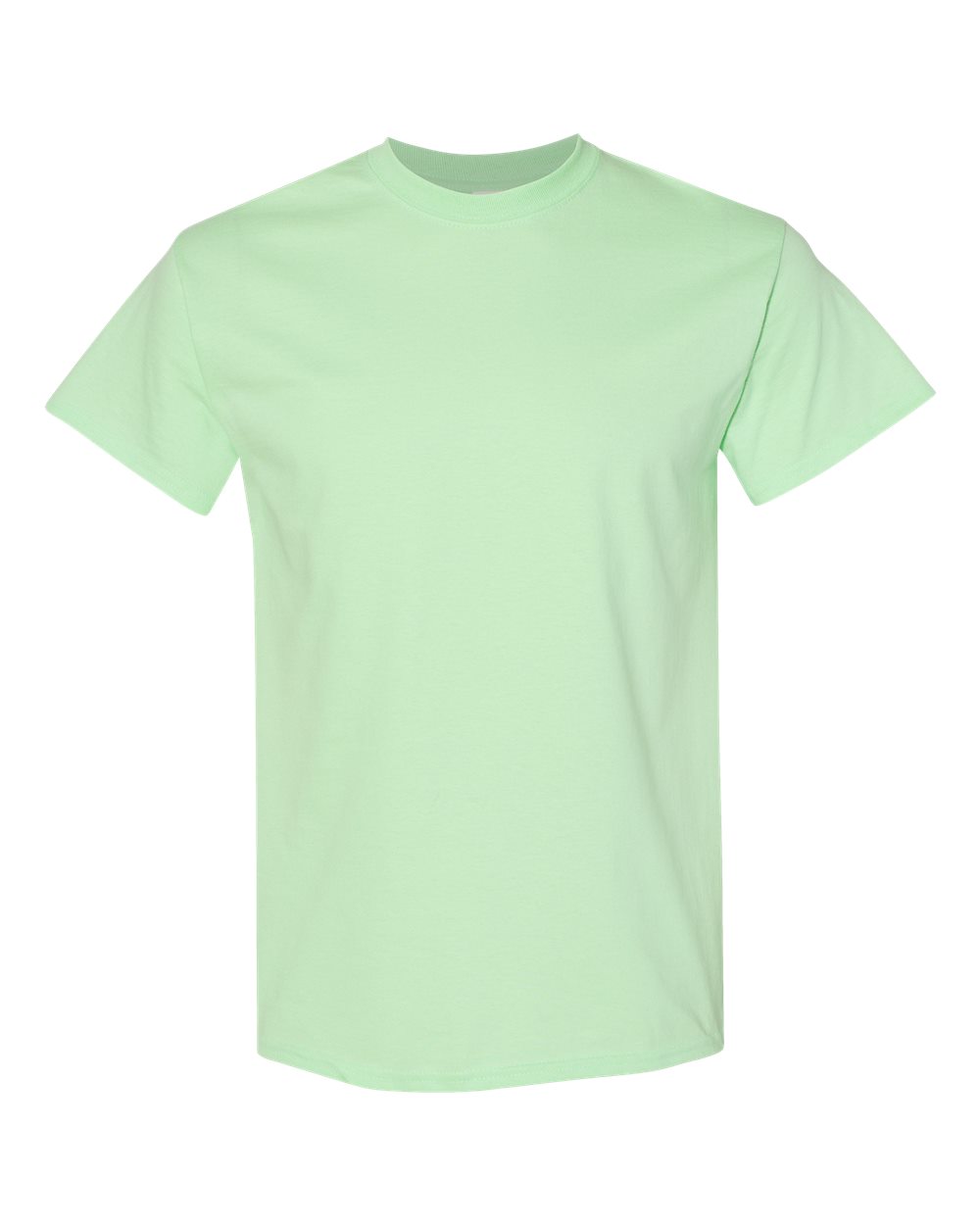 White Gildan 5000 Unisex Heavy Cotton T-Shirt laid flat, showing front view with crew neckline and short sleeves.