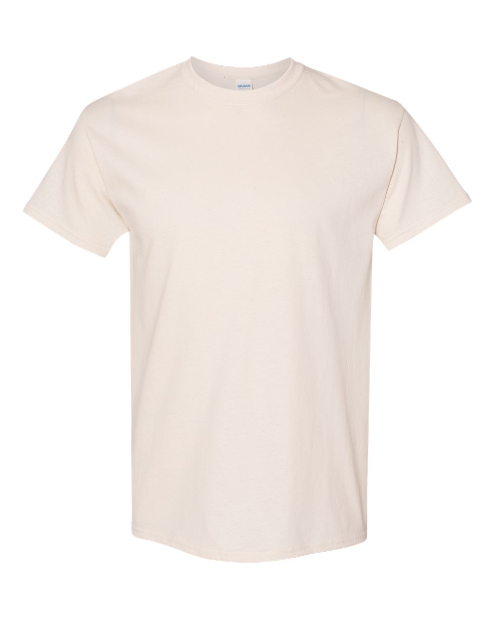White Gildan 5000 Unisex Heavy Cotton T-Shirt, front view showing classic crew neck and soft fabric.