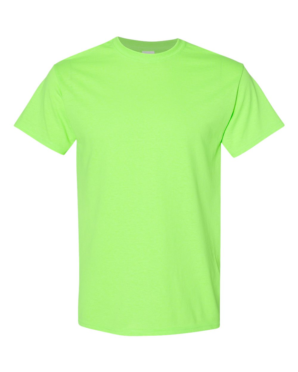 White Gildan 5000 Unisex Heavy Cotton T-Shirt, front view showing classic crew neck and soft cotton fabric.