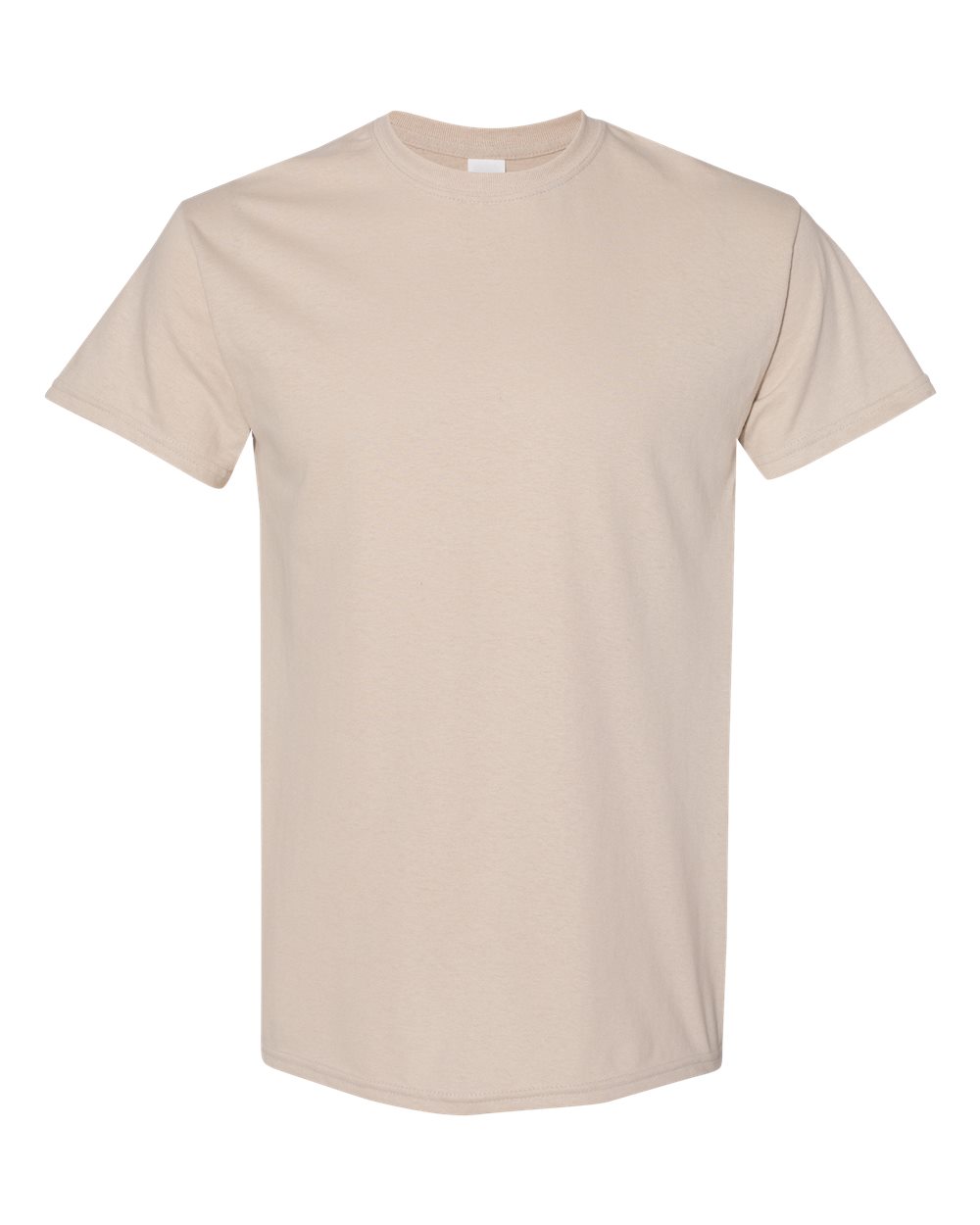 White Gildan 5000 Unisex Heavy Cotton T-Shirt laid flat, showing the classic fit and soft cotton fabric.