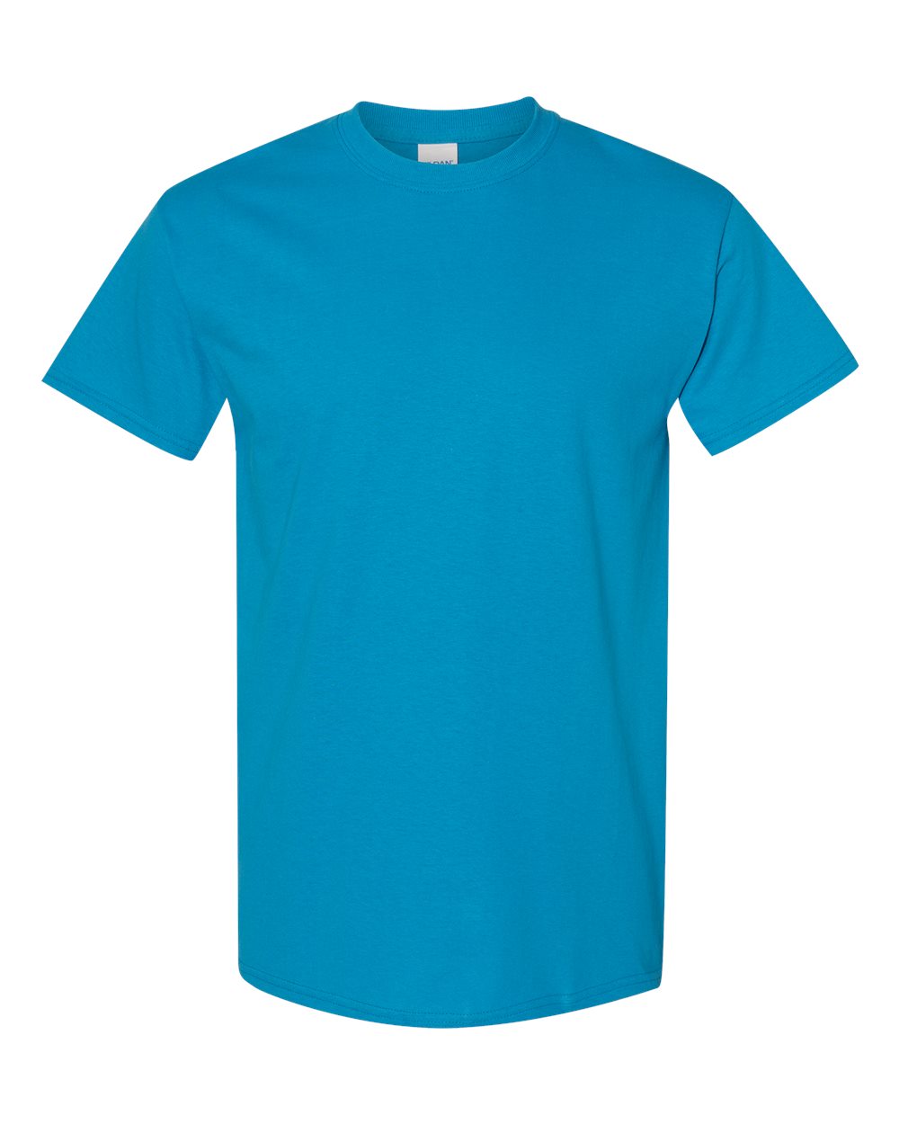 White Gildan 5000 Unisex Heavy Cotton T-Shirt, front view showing classic crew neck and soft cotton fabric.