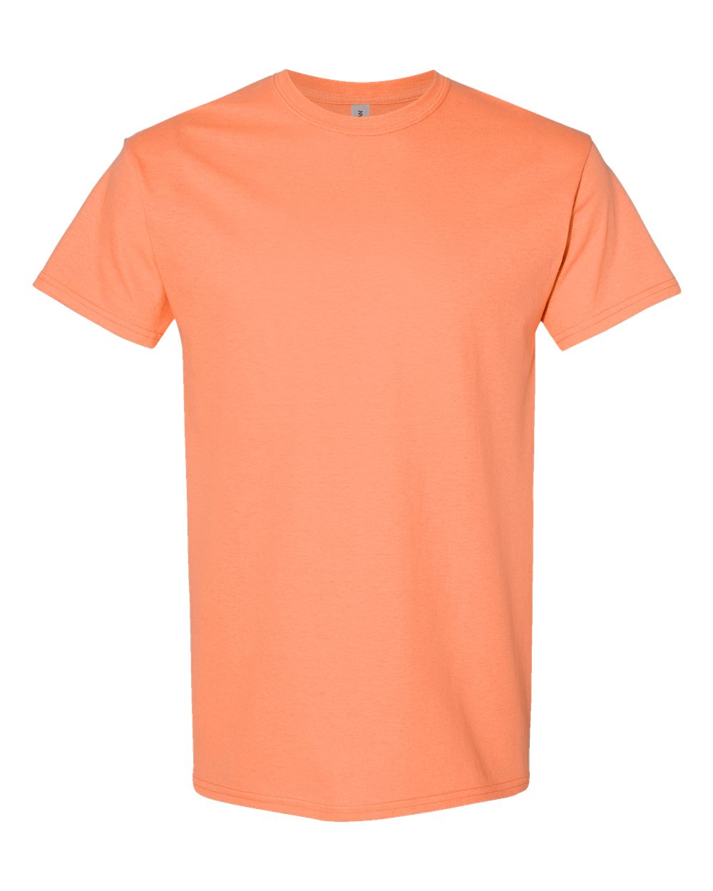 White Gildan 5000 Unisex Heavy Cotton T-Shirt, front view showing classic crew neck and soft fabric texture.
