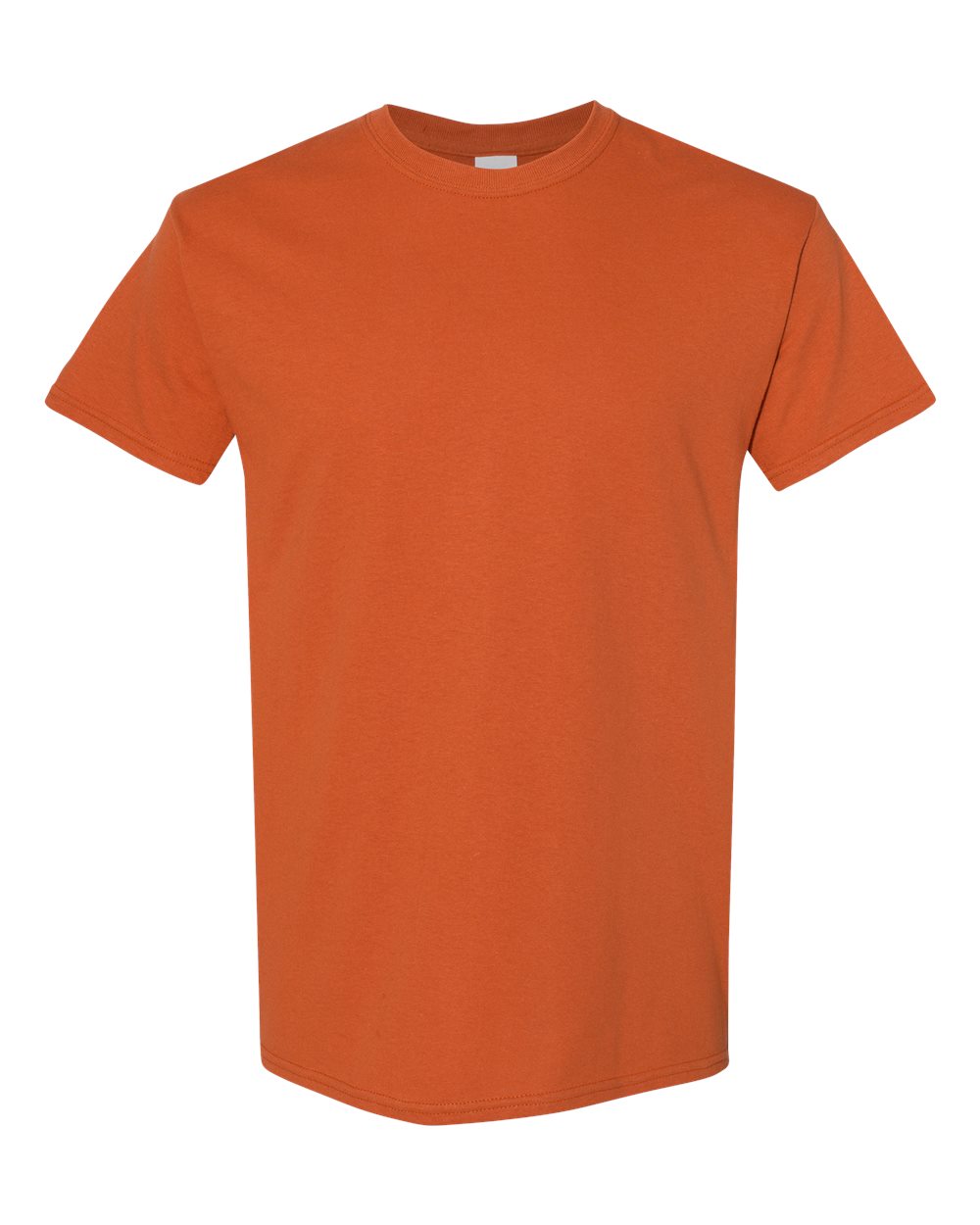 White Gildan 5000 Unisex Heavy Cotton T-Shirt, front view showing classic crew neckline and soft fabric texture.