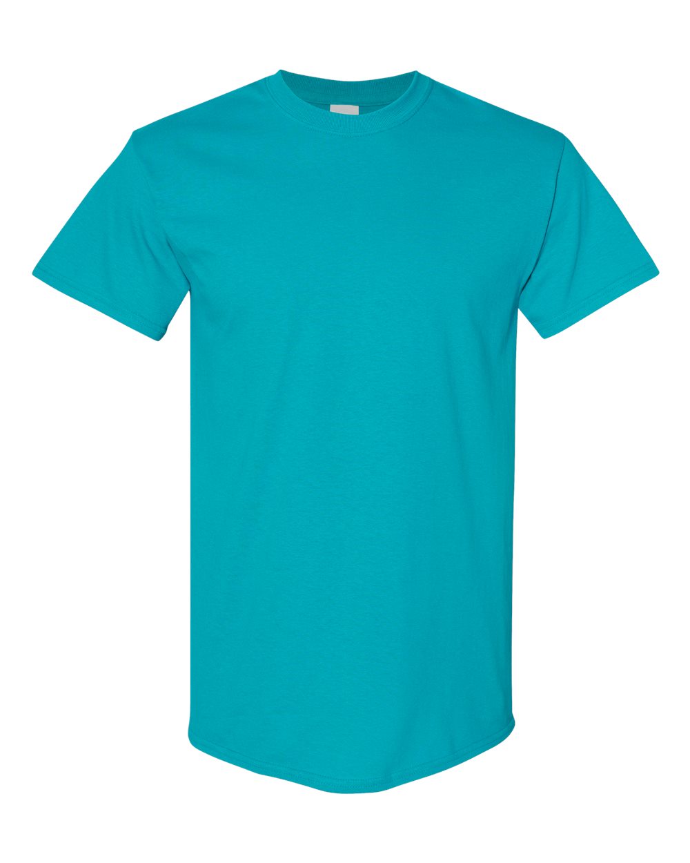 White Gildan 5000 Unisex Heavy Cotton T-Shirt displayed flat, showcasing its classic fit and durable fabric.
