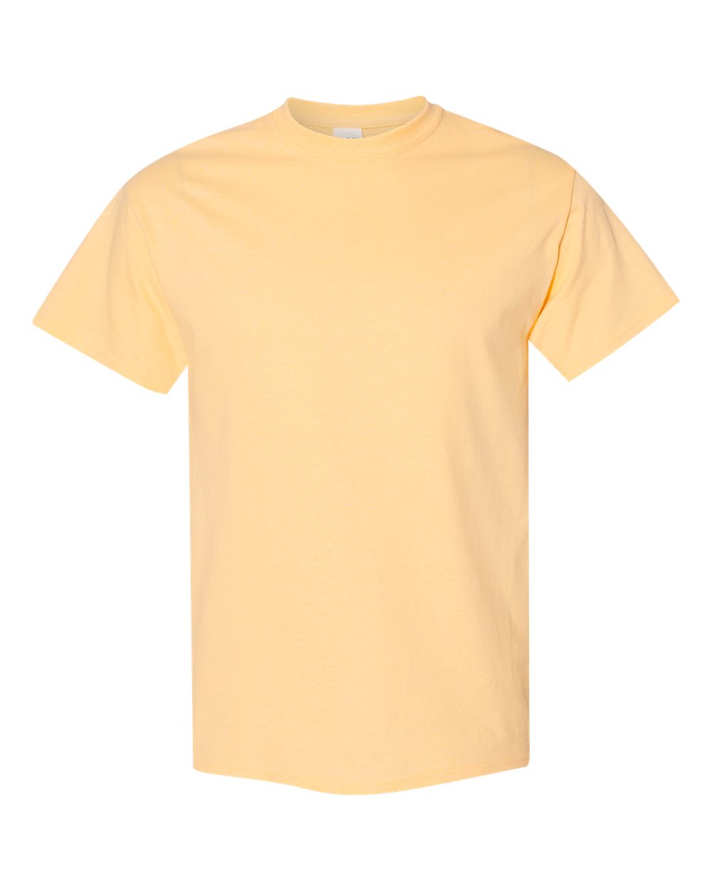 White Gildan 5000 Unisex Heavy Cotton T-Shirt, front view showing classic crew neck and short sleeves.