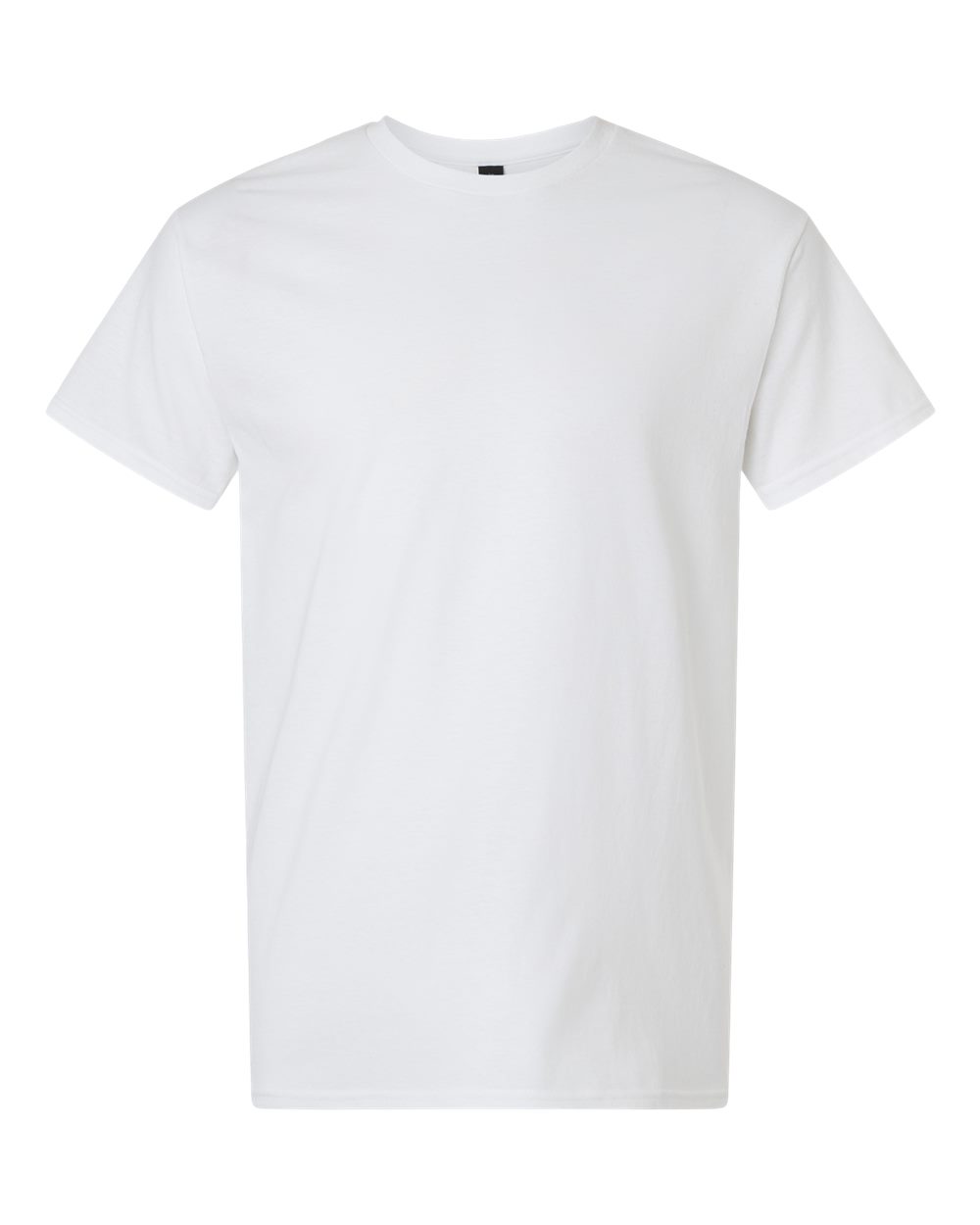 White Gildan 3000 unisex light cotton T-shirt displayed flat, showcasing its soft fabric and classic fit.