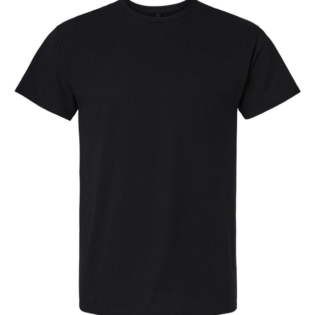 White Gildan 3000 unisex light cotton T-shirt displayed flat with short sleeves and crew neckline.