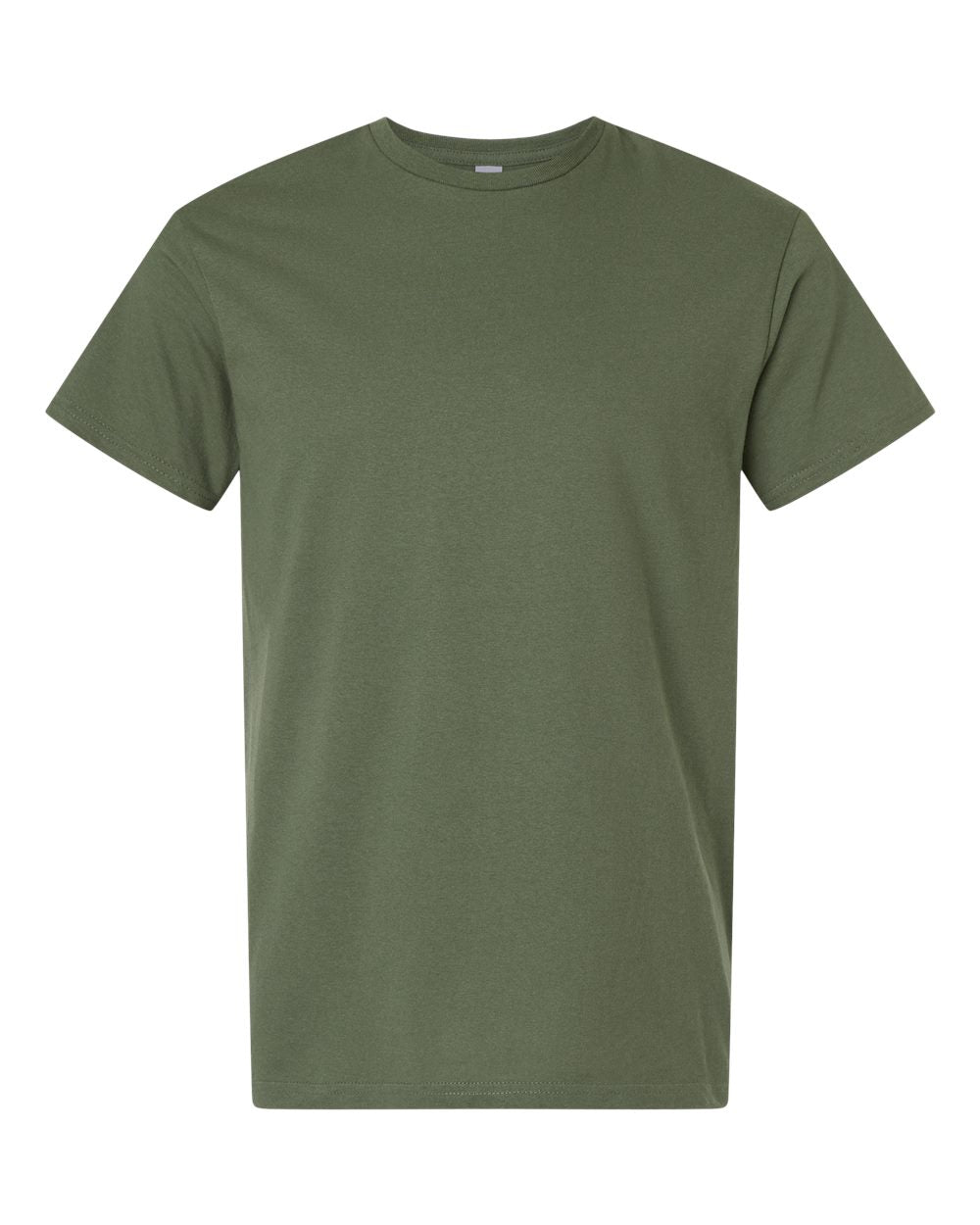 White Gildan 3000 unisex light cotton T-shirt displayed flat, showing the classic crew neck and short sleeves.