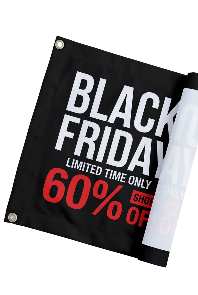 Bright vinyl banner featuring bold MSI Print branding and colorful graphics, ideal for promotional or event displays.