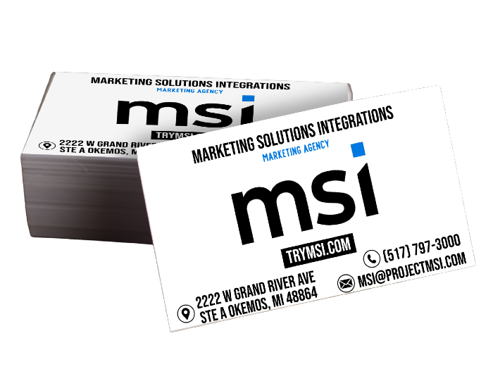 Full color Varaprint business cards with vibrant designs, standard size, featuring professional front and back layouts.