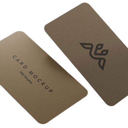 MSI Print suede business cards with velvet lamination, displayed on a burlap sack for a textured, professional look.