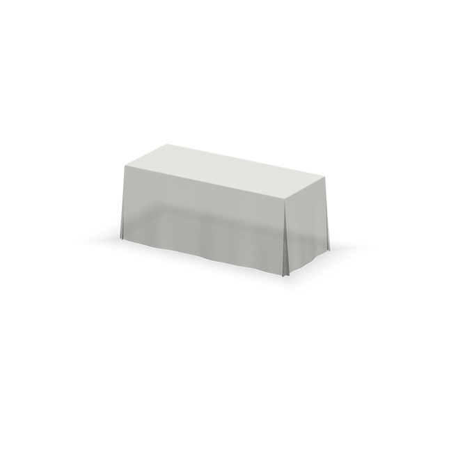 Solid color table throw, 6 ft, White, hero front three-quarter view