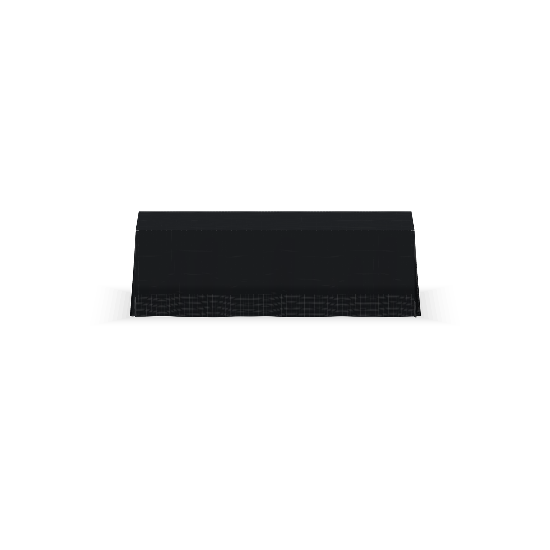 Solid color table throw, 8 ft, Black, straight front view