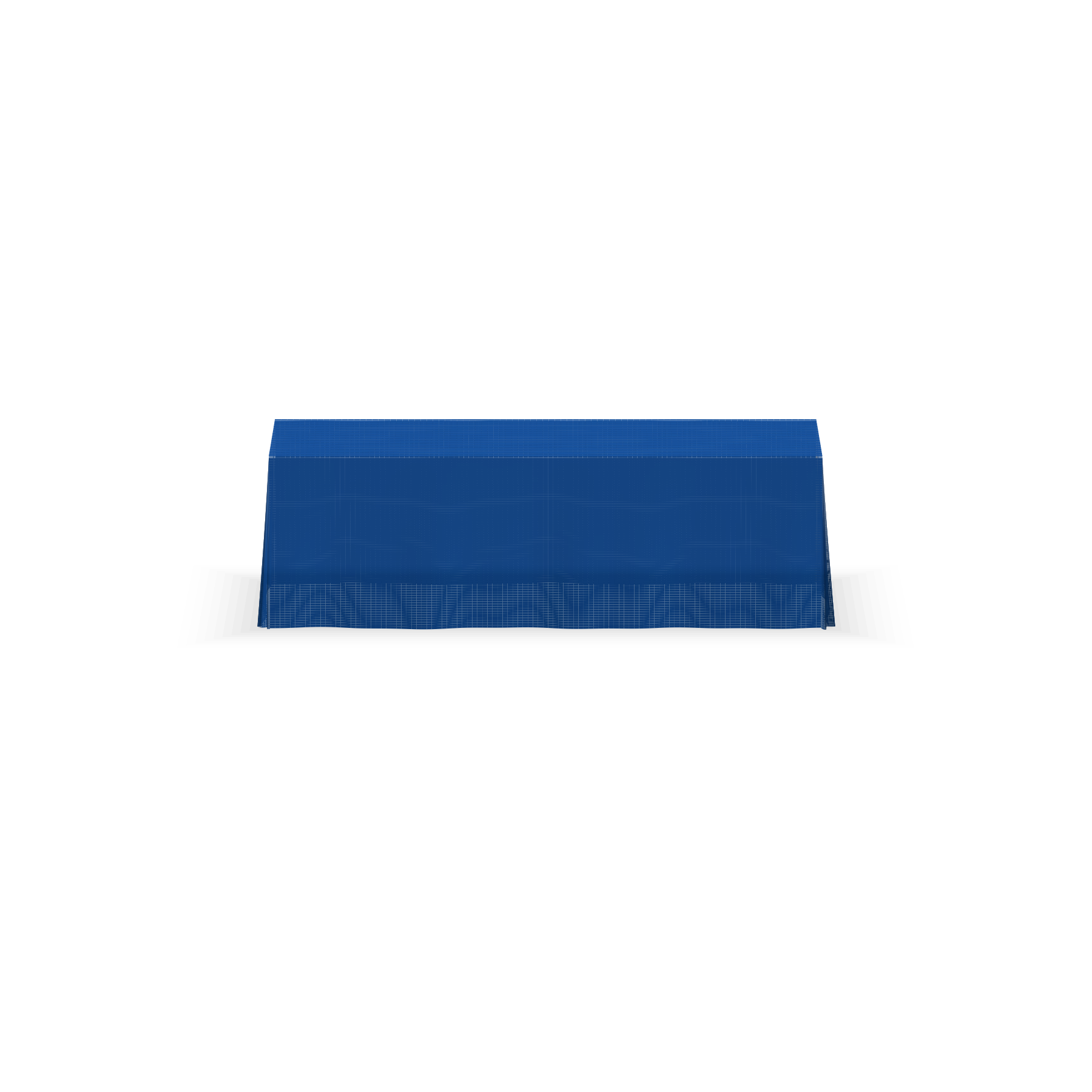 Solid color table throw, 8 ft, Blue, straight front view