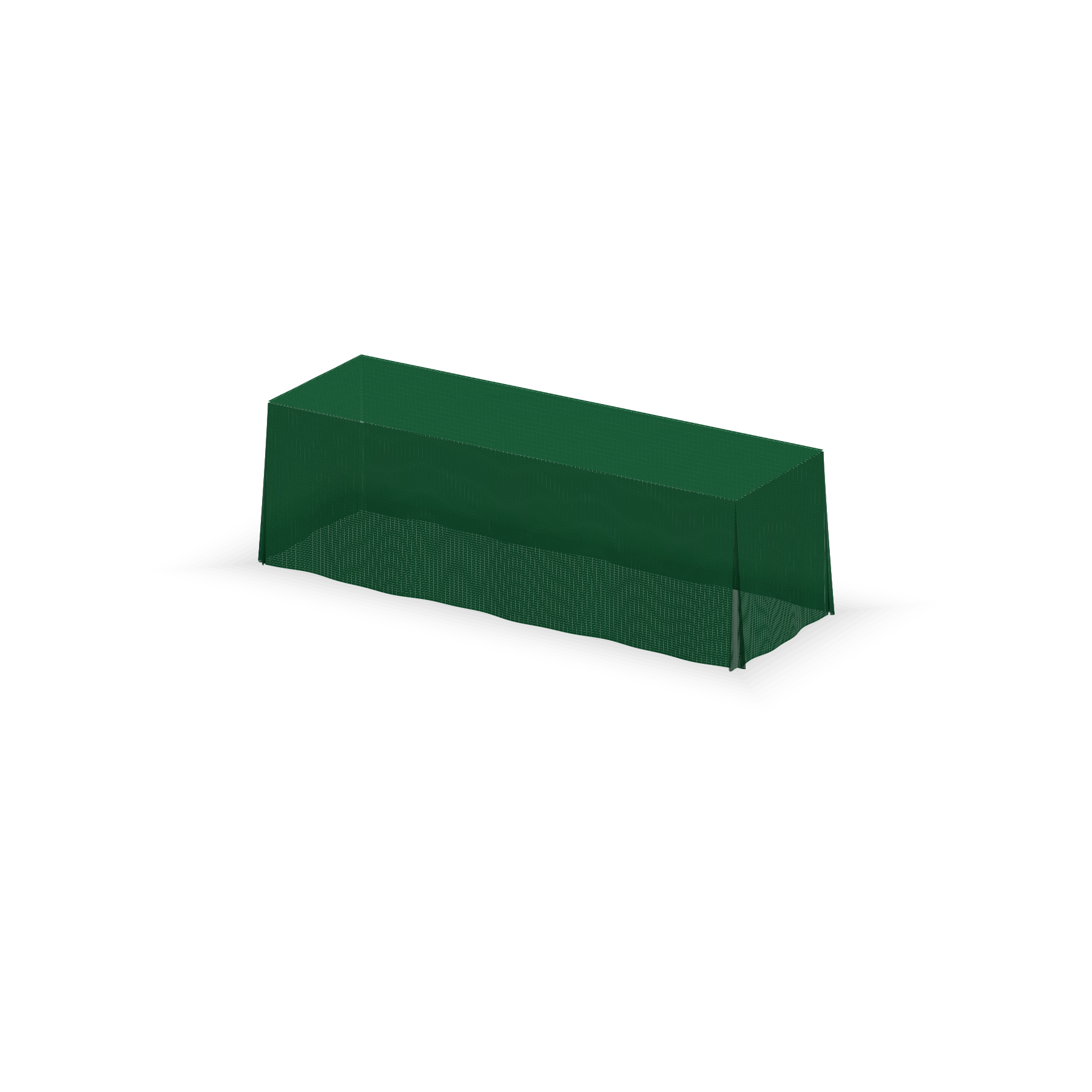 Solid color table throw, 8 ft, Green, hero front three-quarter view
