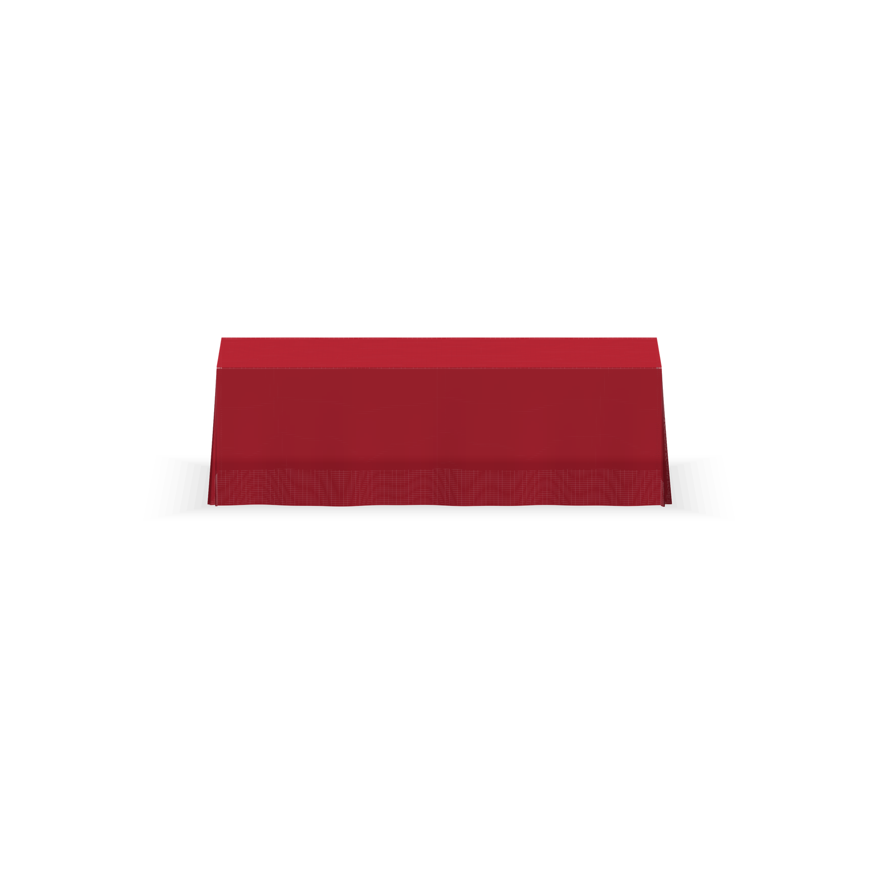 Solid color table throw, 8 ft, Red, straight front view