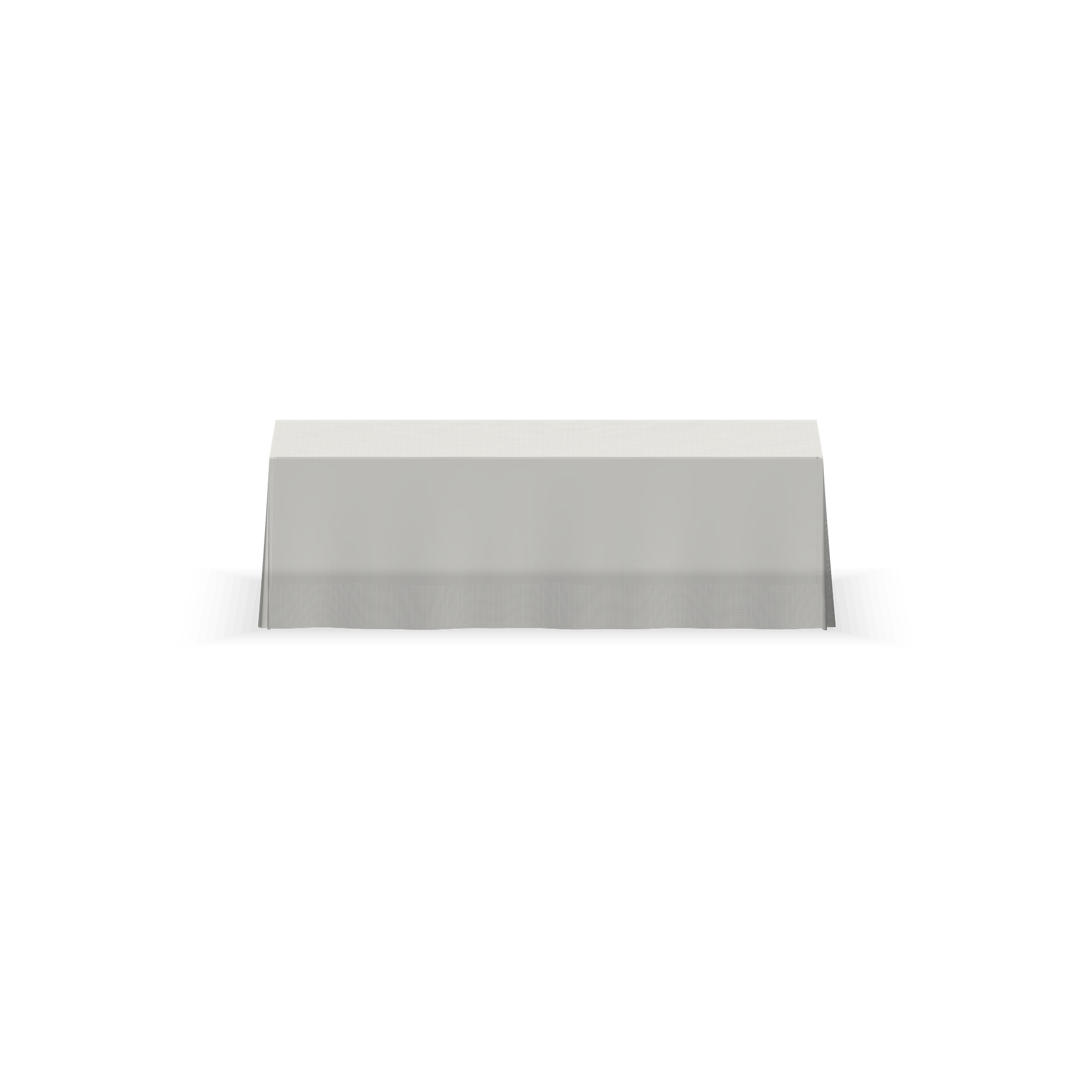 Solid color table throw, 8 ft, White, straight front view
