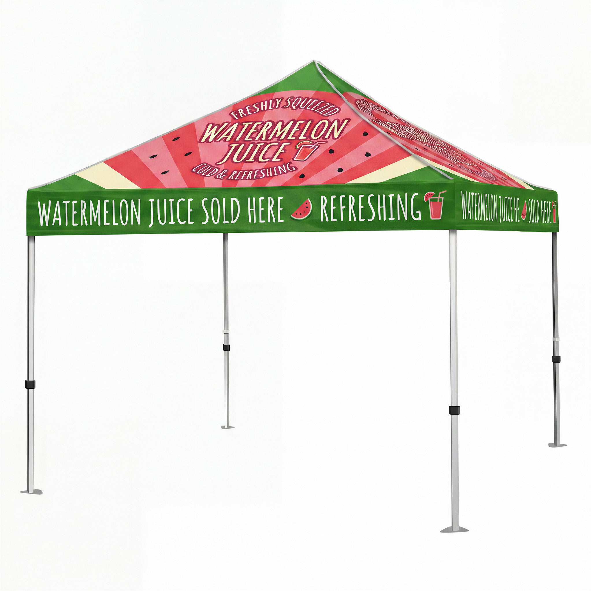 10x10 aluminum pop-up canopy tent with printed panels, ideal for events and outdoor displays by Varaprint.