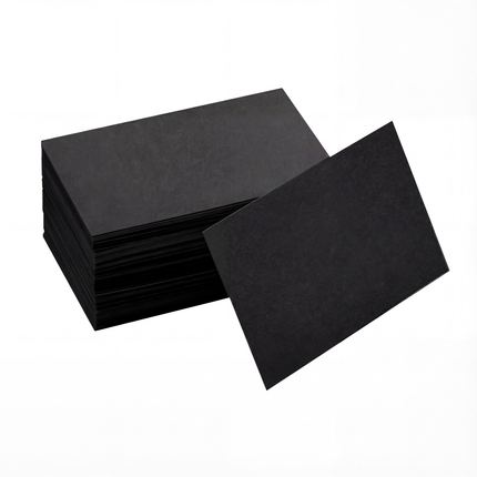 Black Edge Business Cards by Varaprint featuring ultra thick black-edged design, showcasing sleek, professional business card layout.