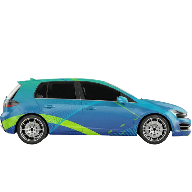Varaprint 3M IJ-180Cv3 Controltac adhesive vinyl for vehicle wraps, showcasing a sleek, high-quality car wrap in the image.