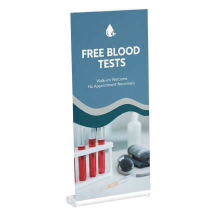 Varaprint standard retractable banner featuring vibrant graphics and a sleek retractable stand for professional display.
