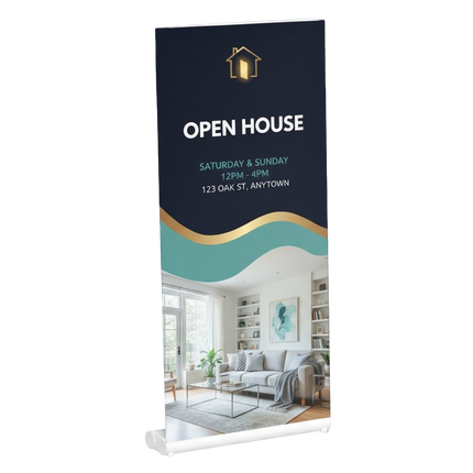 Varaprint retractable banner displaying a sleek, portable banner stand with customizable print design for events and promotions.