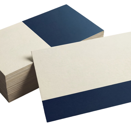 Varaprint linen uncoated business cards with 30% recycled content, showcasing textured, eco-friendly design on crisp paper.