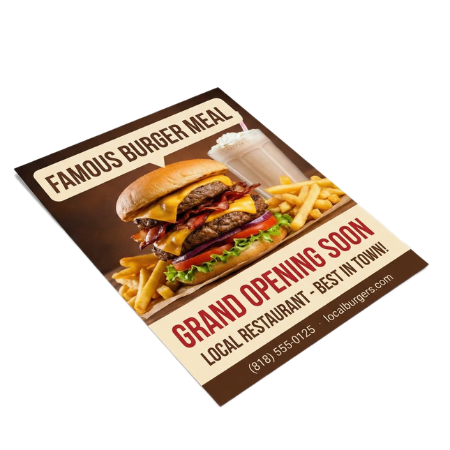 Full-color 11x17 custom flat flyer by Varaprint with vibrant graphics and promotional design on high-quality paper.