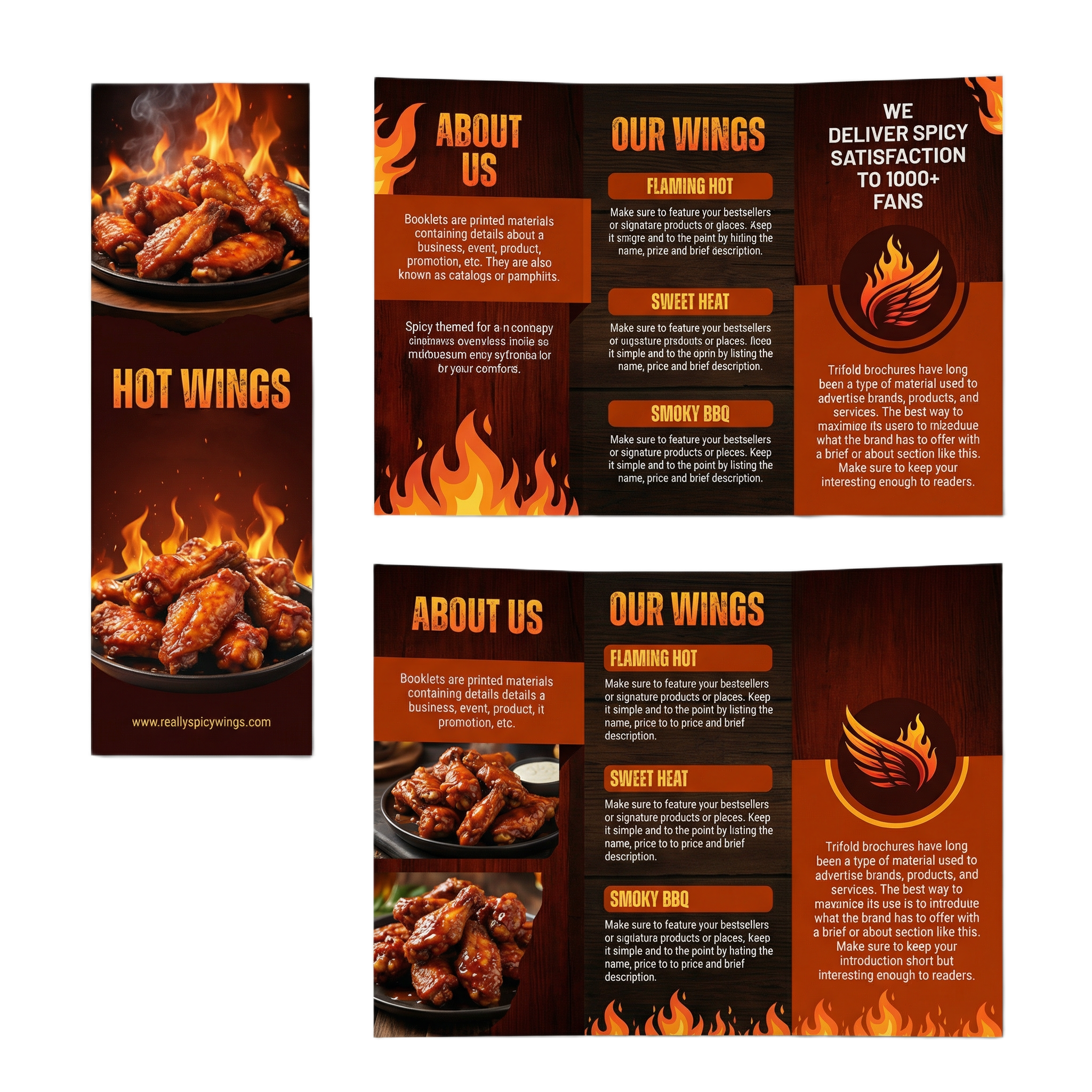 Custom Tri-Fold Brochures by Varaprint, showcasing vibrant printed marketing brochures in an 8.5 x 14-inch tri-fold design.
